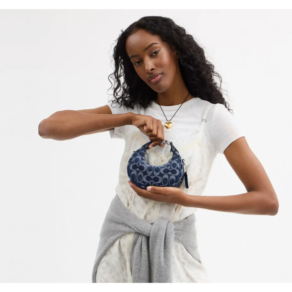 Coach Jonie Bag In Signature Denim Crossbody In Deep Blue CAO04 + Free Gift Box - Picture 5 of 9